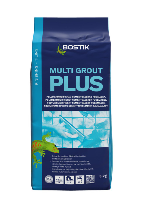 Fogmassa Multi Grout Plus Stengrå 5 kg Bostik